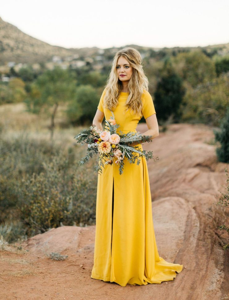 vestido para casamento amarelo