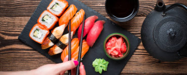 Sushi no buffet do casamento